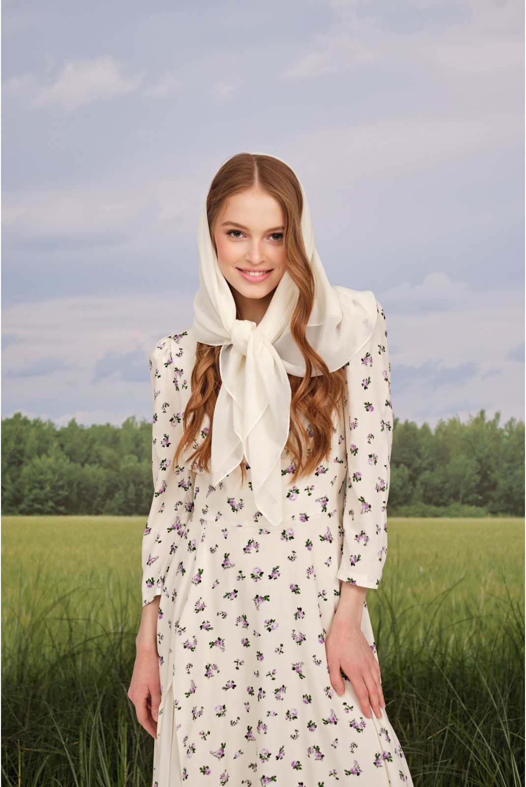  Платье из вискозы и шифона 