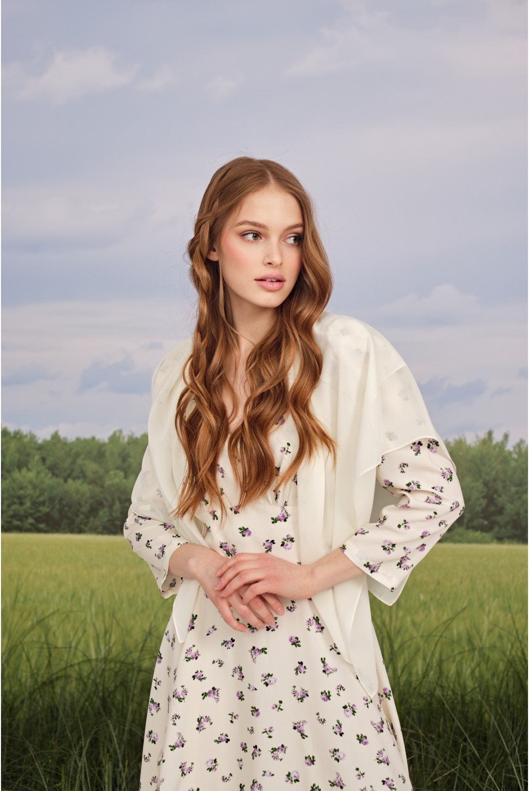  Платье из вискозы и шифона 