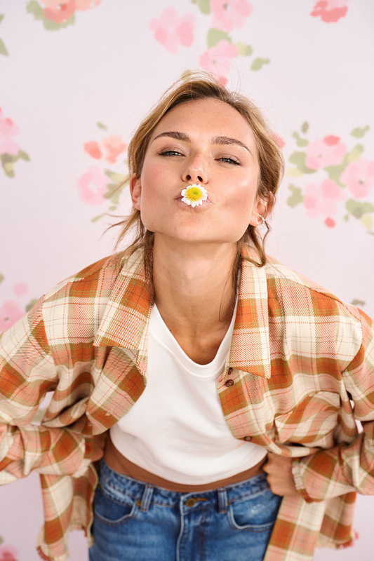  Рубашка в клетку 'Тишина' 