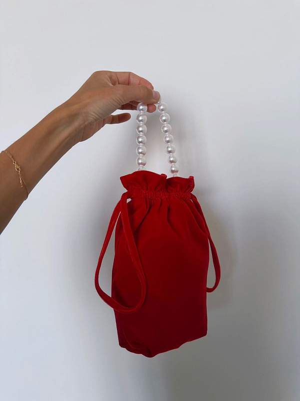  Сумка-pouch из бархата 'Здесь и сейчас' 