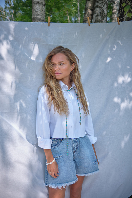  Шорты-юбка джинсовые 