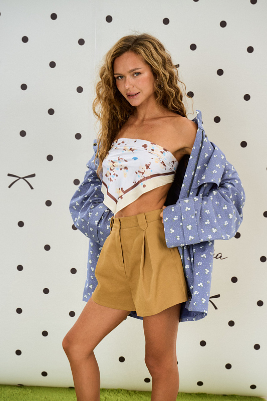  Парка из хлопка с кулиской 'Весна' 