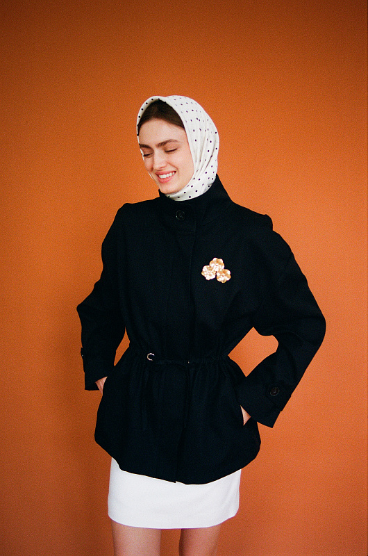  Парка из хлопка с кулиской 