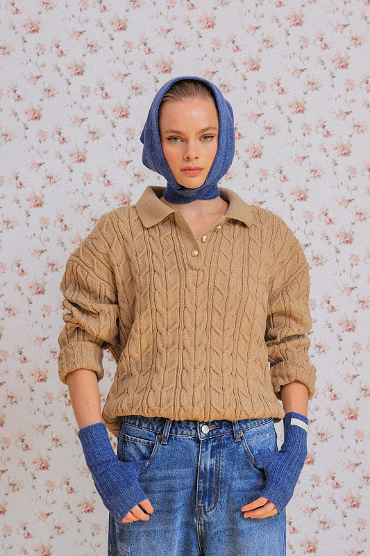  Вязаная косынка 'Silent pulse' 