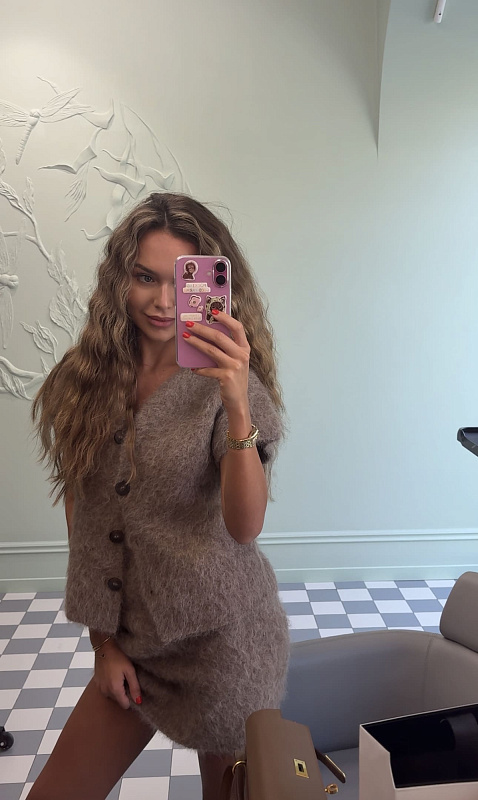  Вязаный кардиган из альпаки 'Twilight' 