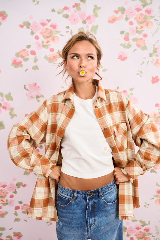  Рубашка в клетку 'Тишина' 