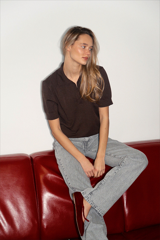  Вязаное поло 'Эмоция' 