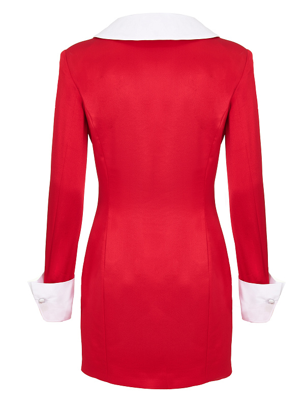  Платье мини c манжетами 