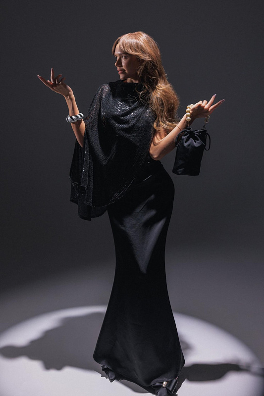  Асимметричное платье-комбинация 'Дива' 