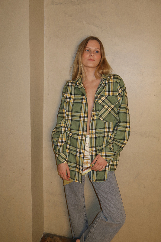  Рубашка в клетку 'Ландыши' 