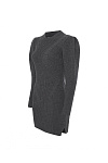  Серое вязаное платье из шерсти мини 