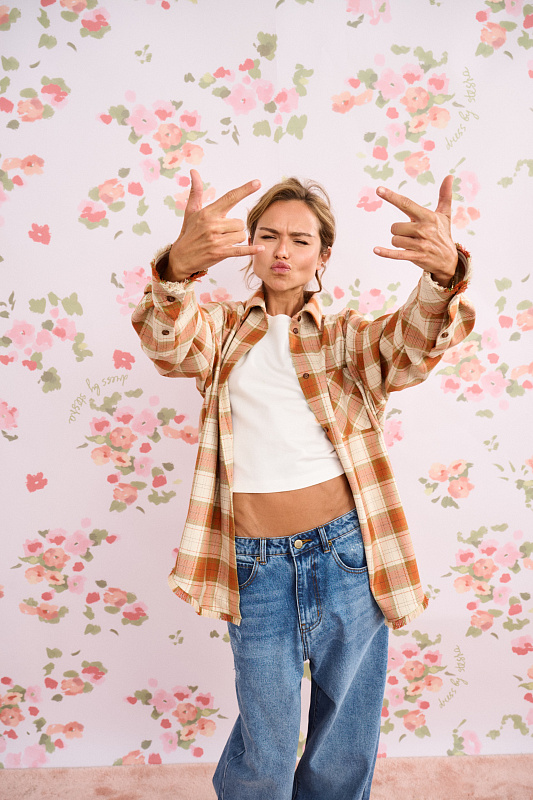  Рубашка в клетку 'Тишина' 