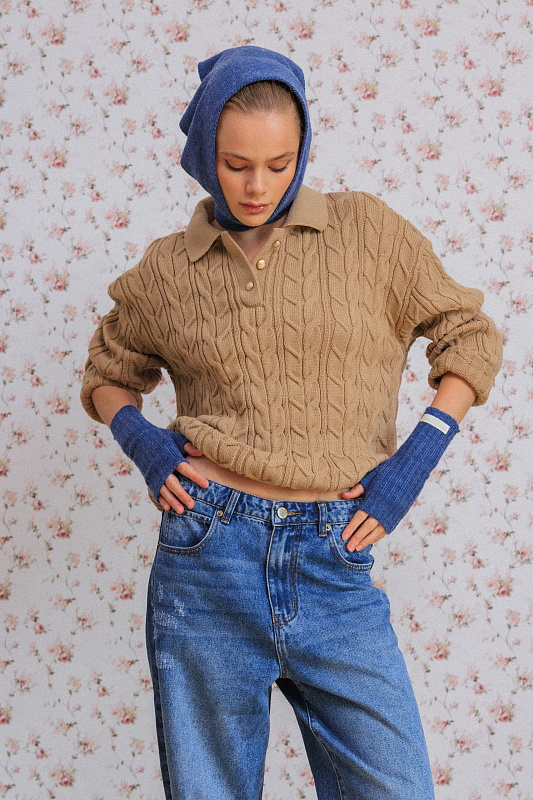  Вязаное поло 'First kiss' 