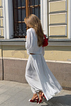  Летящая юбка в горошек 