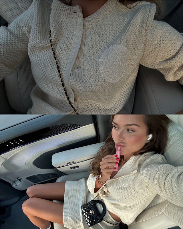  Вязаный жакет 'Midnight muse' 