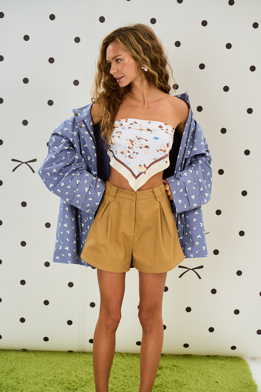  Парка из хлопка с кулиской 'Весна' 