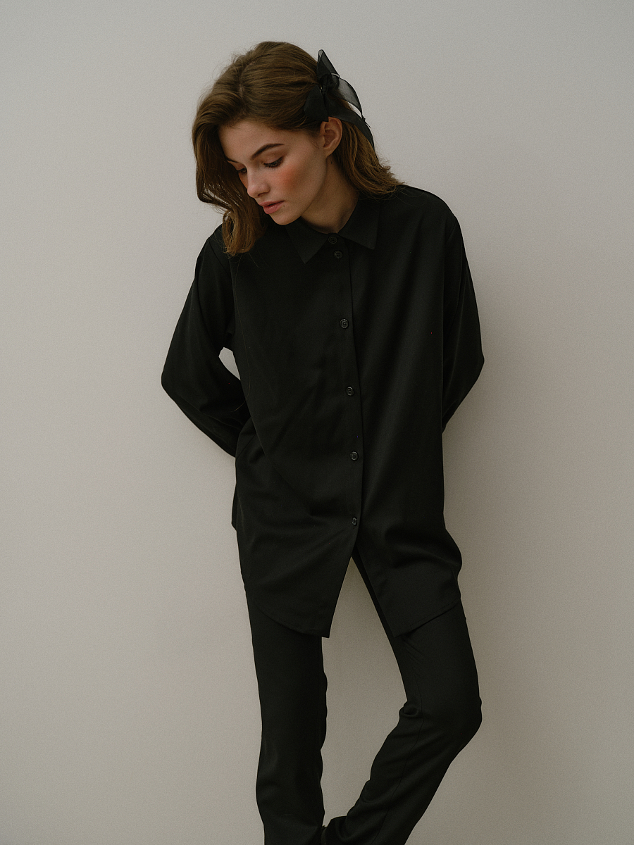  Рубашка oversize с добавлением шерсти 