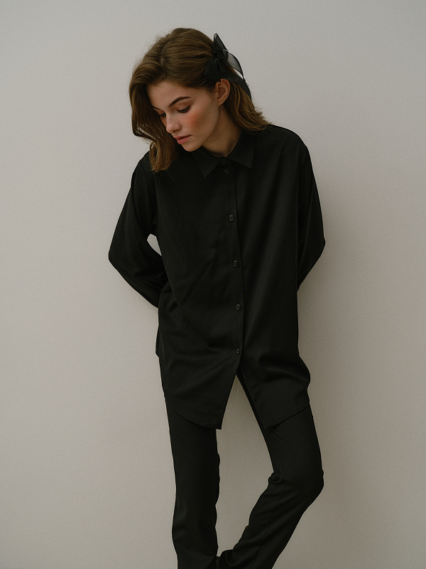  Рубашка oversize с добавлением шерсти 