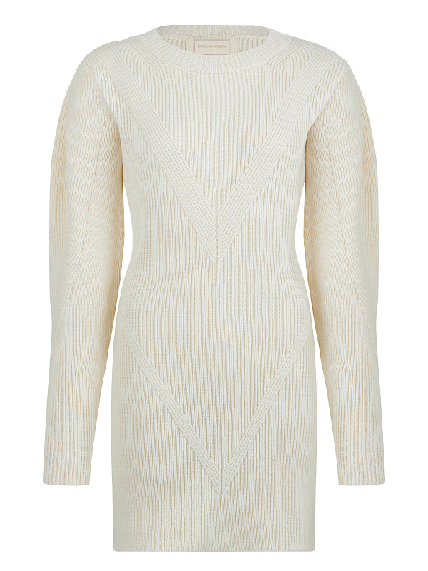  Вязаное платье мини из шерсти 