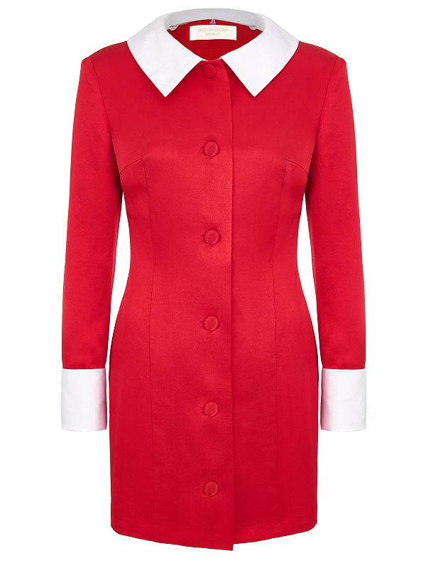  Платье мини c манжетами 