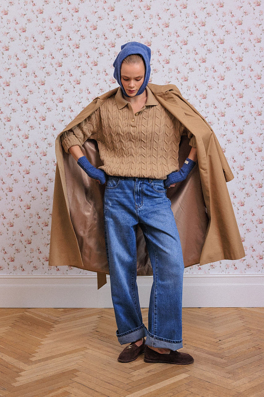  Вязаное поло 'First kiss' 