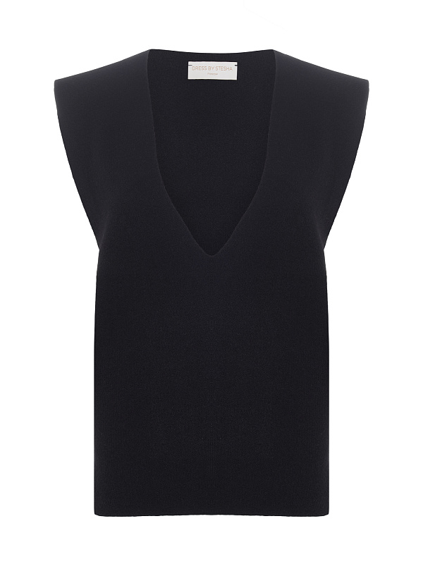  Трикотажный жилет с разрезами 