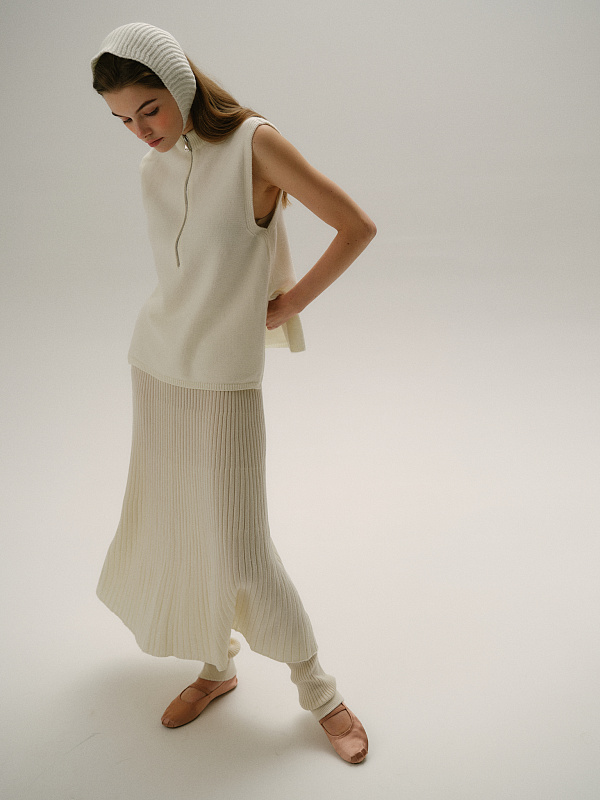  Вязаная юбка макси 