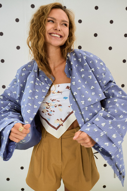  Парка из хлопка с кулиской 'Весна' 