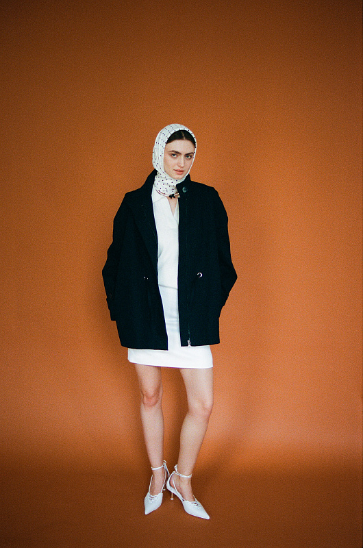  Парка из хлопка с кулиской 