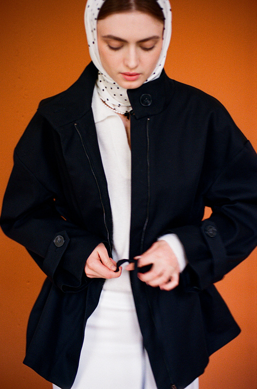  Парка из хлопка с кулиской 